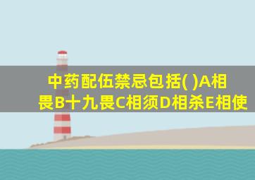 中药配伍禁忌包括( )A相畏B十九畏C相须D相杀E相使